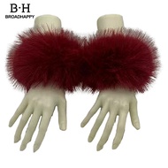 Broadhappy Elastic Sleeve Cover Sleeve Cover Imitation Fur Women’s Faux Fur Wrist Warmers Plush Slee