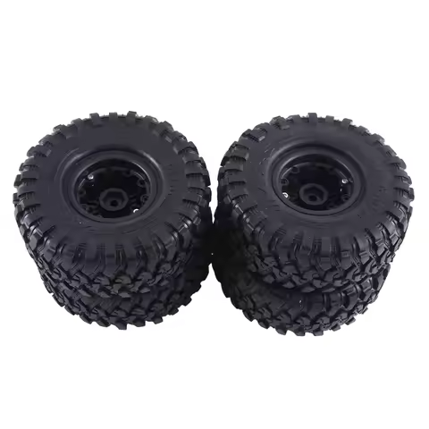 WOWFU-4Pcs 120Mm Metal 1.9Inch Beadlock Wheel Rim Rubber Tire Set For 1/10 RC Crawler Car Traxxas TR