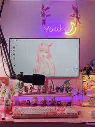 電腦螢幕AOC粉色顯示器曲面游戲電競屏電腦24寸2K144定製CQ27G2X白色27 直