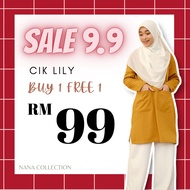 Cik Poket Baju Tshirt Cotton Muslimah Labuh |A Cutting| Tidak Melekap| Long Sleeve| HAZEL TD BY husn