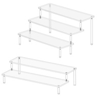 【SUFA】Acrylic Display Risers,Display Stand, 2/3 Tier Perfume Organizer, Clear Display