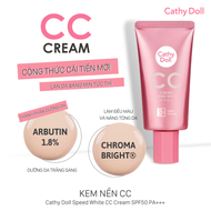 KEM NỀN CC CATHY DOLL MÀU XANH LÁ 02 GREEN 50G SPEED WHITE CC CREAM 50G CHÍNH HÃNG