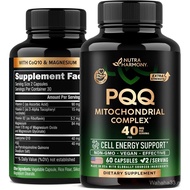 PQQ 40 mg - PQQ with CoQ10 Supplement - Mitochondria Biogenesis & Cellular Energy Production - with 