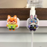 Crazy Animal City Magnetic Holder Desktop Data Cable Storage Tidy-up Hub Charging Cable Organizer Bu