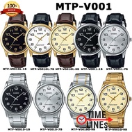 CASIO ของแท้ รุ่น MTP-V001D MTP-V001G MTP-V001GL MTP-V001L MTP-V001SG นาฬิกาผู้ชาย สายสแตนเลส สายหนัง กล่องและรับประกัน 1ปี MTPV001 MTP-V001 MTP-V001G-9B MTP-V001SG-9B MTP-V001GL-7B