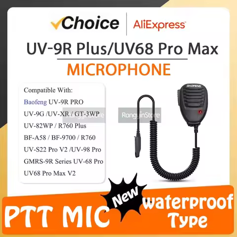 BAOFENG Ham Radio Tactical UV-S22 Pro Speaker Microphone R760 Handheld Remote Dual PTT Shoulder Mic 