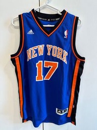 ADIDAS NBA 紐約尼克 林書豪 LIN 17 客場球衣 背心(L 藍橘)