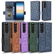 Sony Xperia1 III Sony Xperia1III三角紋插卡皮套保護套~另售鋼化膜~