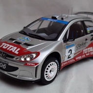 IXO 1/18 Logo 206 WRC #2 Alloy Car Model Does Not Open Doors Do Not Steer
