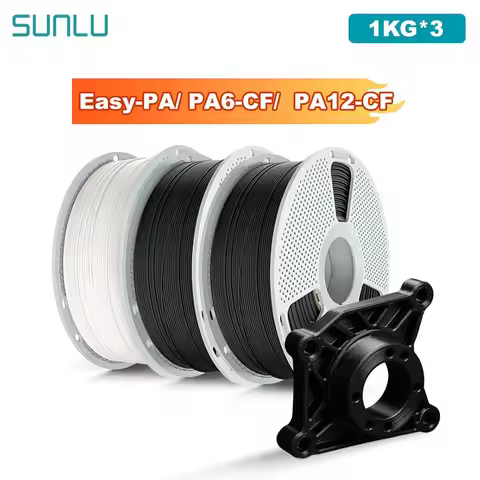 SUNLU 3KG Easy-PA/PA6-CF/ PA12-CF Filament 1.75mm 1KG Spool Carbon Fiber-Textured Nylon Filament for