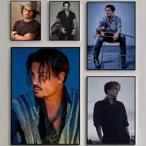 Television Actor J-Johnny Depp Poster Poster Waterproof HD Wall Art Decal Self-Adhesive Aesthetic De