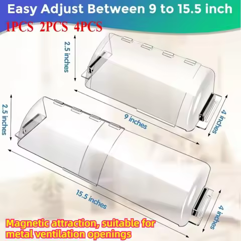 Home Intuition Heat and Air Vent Deflector 9" to 15.5" Magnetic Non Melting Adjustable for Vents Sid