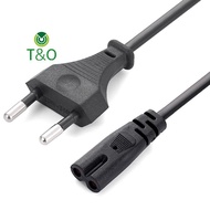 [T&O-t] EU Power Cable 2pin IEC320 C7 US Power Extension Cord For Dell Laptop Charger Canon Epson Pr