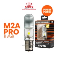 1 Buah Lampu Motor LED AYOTO M2A Pro H6 Hi/Lo 8W+8W AC DC PNP