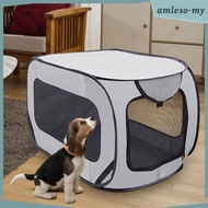[AmlesoMY] Portable Dog Playpen Foldable Cat Dog Carrier Crate with Ventilation Dog Kennel Pet Trave