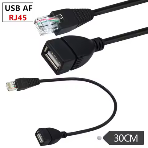 USB A Female to Ethernet Cable RJ45 8P Male Adapter RJ45 to USB AF Adapter Cable 0.3 Meters