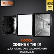 Godox Softbox SB-GUSW 60*60 cm. Quick Release Quad Softbox With Grid ( Bowen Mount ) / Godox Thailan