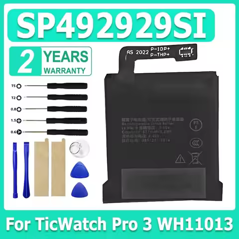 NEW 3.88V 577mAh SP492929SI Battery For TicWatch Pro 3 battery GPS Wear OS Smartwatch WH11013 + Tool