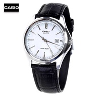 Velashop นาฬิกาข้อมือผู้ชายคาสิโอ Casio  สายหนังสีดำ หน้าปัดขาว  รุ่น MTP-1183E-7ADF, MTP-1183E-7A, 