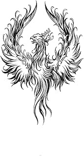 Temporary Tattoos,Phoenix TH-GZXQB-017,Phoenix Tattoos,Water-Resistant,Real Tattoo Look,Resilience,L