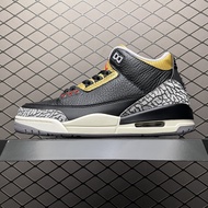 【100%LJR Batch】Top Air Jordan 3 "Black Gold" AJ3 Causal Basketball Shoes For Men CK9246-067