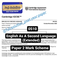 Cambridge IGCSE 0510 English as Second Language Past Year [Question Paper + Mark Scheme]