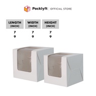 Packlyft Cake Box with L-Shaped Window 7"x7"x7" / 9"x9"x9"