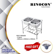 RINOCON Stainless Steel Double Bowl Sink (RPS8050DB)