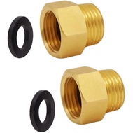 G 1/2 BSP Female to US 1/2 NPT Male Thread (2-Pack), Penyambung Paip Tembaga Padu, Penyambung dengan