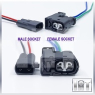 2 Pin Ignition Plug Coil Socket Mazda Toyota Engine Soket Harness Wire Wiring 1JZ 2JZ 1UZ Lexus Land