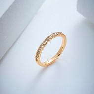 Cincin Titanium Full permata Wanita Warna Emas anti karat model terbaru 2023/ Cincin emas Wanita