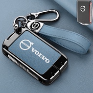 Volvo XC60 S90 S60 XC90 XC40 V60 V40 Key Cover Alloy Leather Hide Kunci Kereta Volvo Premium car Acc