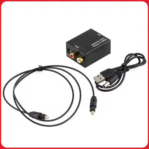 Digital Coaxial Toslink To Analog RCA L/R Adapter Black Optical Coax Toslink RCA Audio Adapter Audio