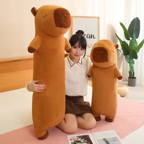 90-120cm New Capybara Stuffed Plush Toys Soft Long Capibara Sleeping Pillow Cushion Dolls Bedroom Bi