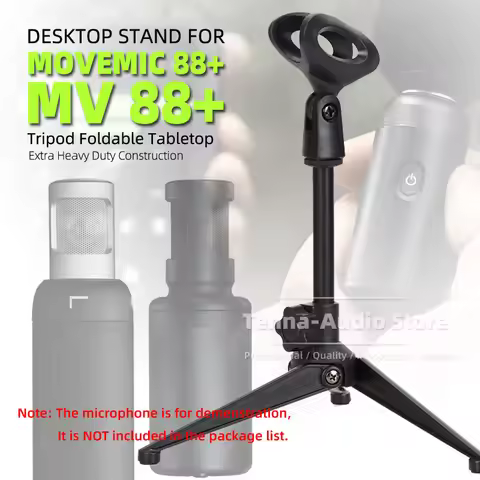 SnapVox Compatible With Shure MoveMic88+ MV88+ MoveMic MV 88 + Stand Microphone Tripod Desktop Clip 