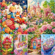 Drofe,Paint by Numbers With Frame Home Decor Spring Flowers Canvas Painting by Number,Acrylic paint