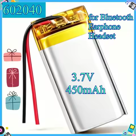 602040 3.7V 450mAh Lithium Polymer Battery Ternary Soft Pack Li-Po Battery for Bluetooth Earphone He
