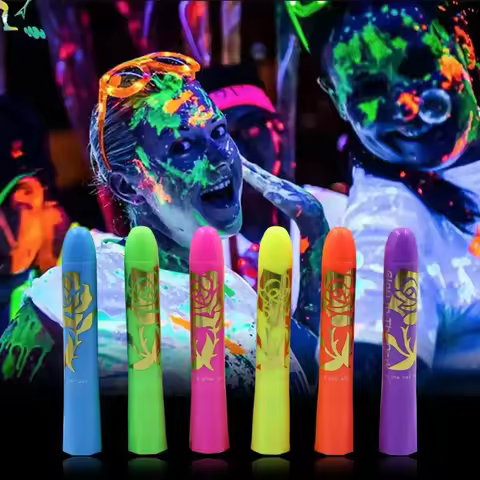 6Pcs Face Paint Crayon Vibrant Color Neon Body Paint Stunning No Odor Makeup Painting Face Body Pain