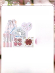 Valentine's Day Gift FLORTTE Narcissus Series Lipstick Eyeshadow Blush Multi-use Cream Set Cosmetic 