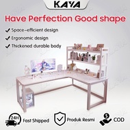 L Shape Gaming Table Corner Desk White Computer Table Meja Komputer Laptop Table Study Table 180CM M