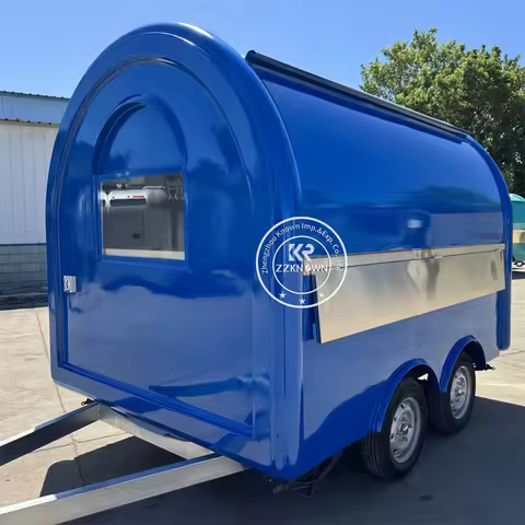 Outdoor Mobile Fully Equipped Catering Trailer Taco Pizza Ice Cream Fast Food Van Truck Trailer For 