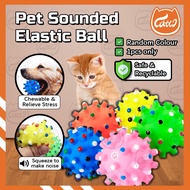 CATTO Pet Ball Toy Dog Cat Sounded Elastic Bite Chew Toy Puppy Training Toy Dog Ball Cat Ball Mainan