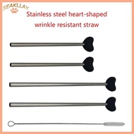 SC Creative Soft Straw Easy to Clean Lip Health Solution Multifunctional Metal Sipping Straw with Heart Enhancement