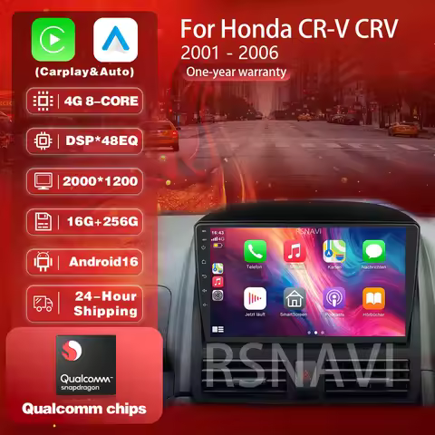 Player Car Android Radio CR-V RSNAVI Android 16 For Honda CR-V CRV 2 2001 - 2006 Carplay Auto Car Ra