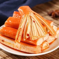 【超值100包】【 Value 100 Pack 】 Hand Shredded Crab Willow Stick Instant Spicy Snacks Snacks Leisure Food 