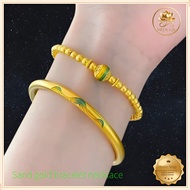 Gelang Tangan Wanita Emas Pasir & Enamel - Hadiah Hari Raya, Anniversary, Hari Ibu untuk Isteri / Ke