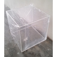 15 x 15 x 15in Acrylic Tender Box With Front Insertion Hole With Side Door