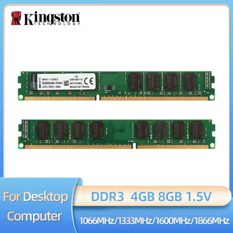 Kingston Memoria Ram DDR3 4GB 8GB 1066MHZ 1333MHZ 1600MHZ 1866MHZ DIMM Non-ECC Desktop Memory Ram