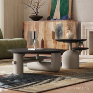 Solid Wood Art Roasted Coffee Table Retro Designer Large Medium Household Antique Combination Living