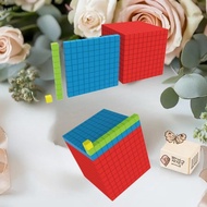 (FTT) Kids Math Plaything: Base Ten Blocks Set with Counting Cubes NEW